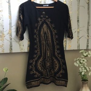 Earthbound Black & Gold Dress